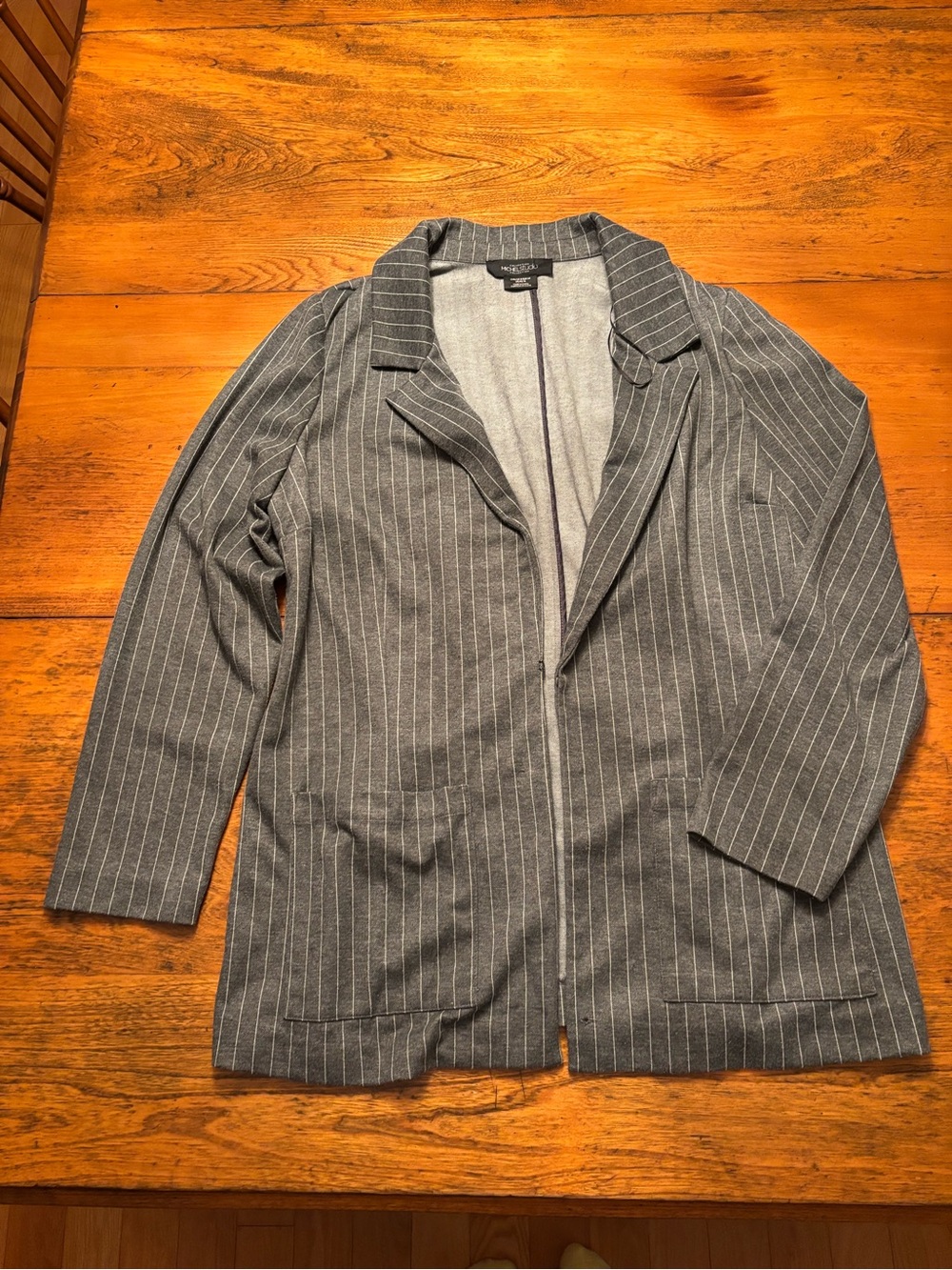 Michel Studio Gray Pinstripe Blazer